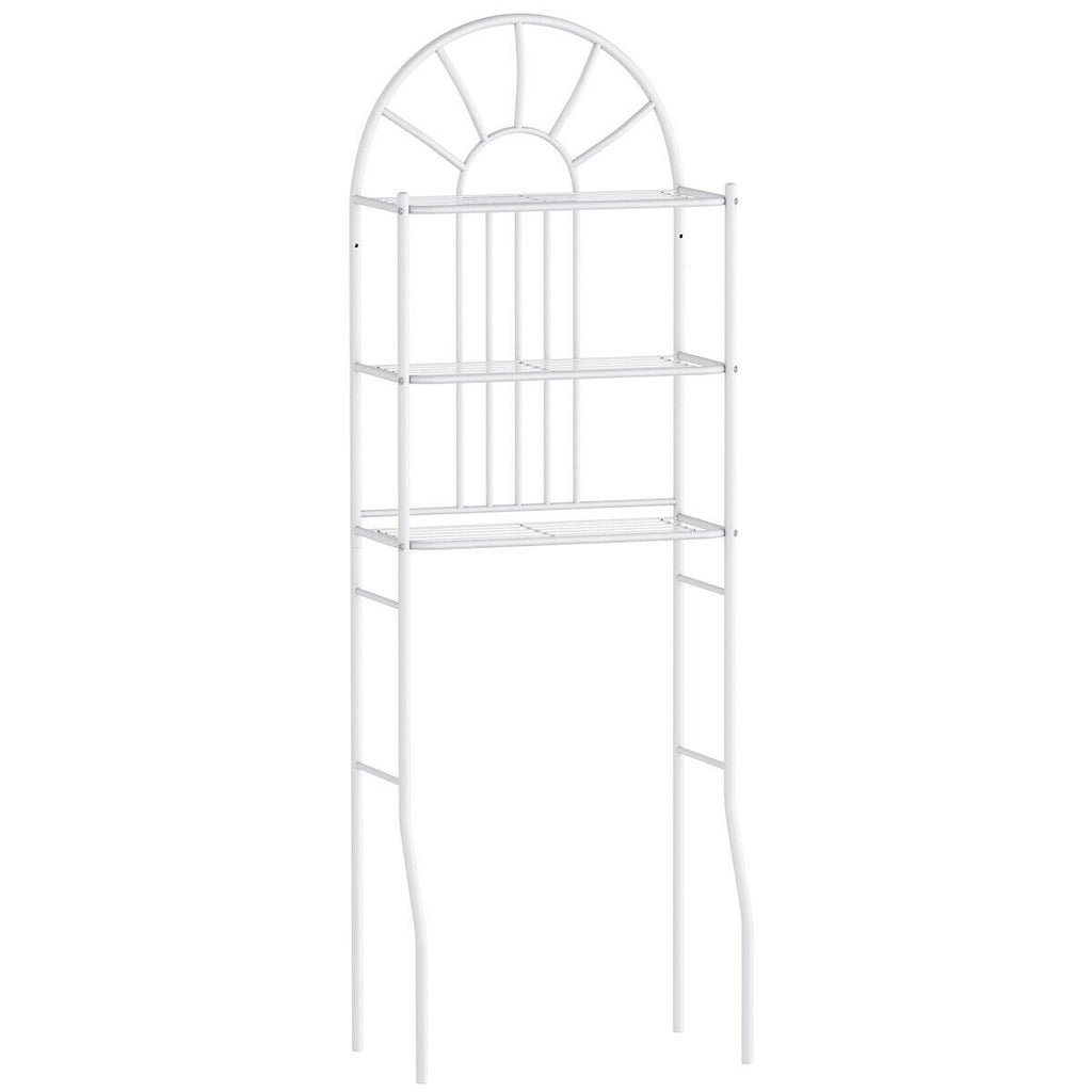 3-tier bathroom shelf, white metal frame