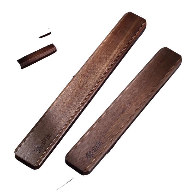 Magnetic knife holders in solid dark wood