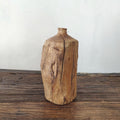 Wabi-sabi solid wood vase, natural wood colour