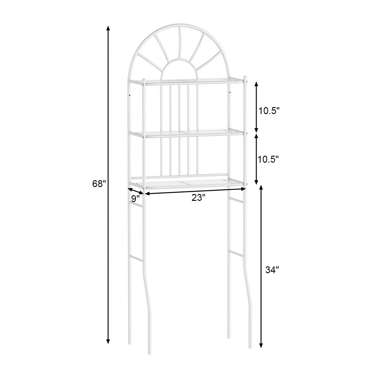 3-tier bathroom shelf dimensions