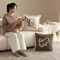Cotton canvas cushion on a sofa